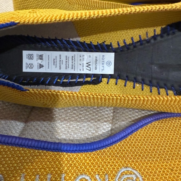 Rothy's Yellow Flats with Blue Accents - Picture 3 of 7